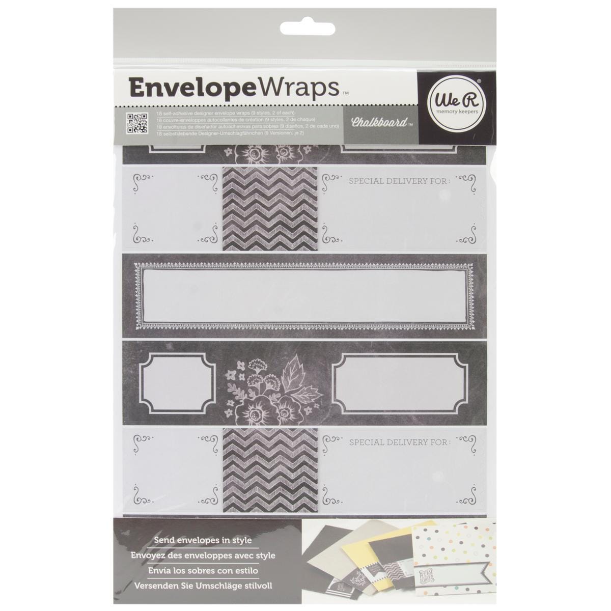 Self adhesive Envelope Wraps 18/pkg  Chalkboard