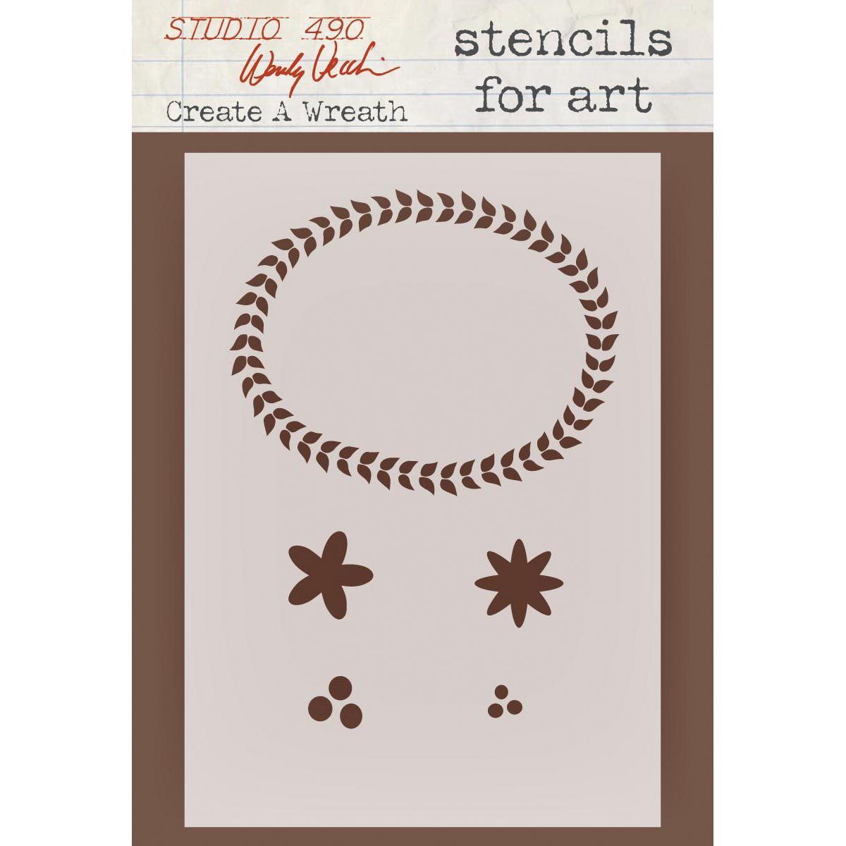 Wendy Vecchi Studio Stencil Collection 6.5 X4.5  Create A Wreath