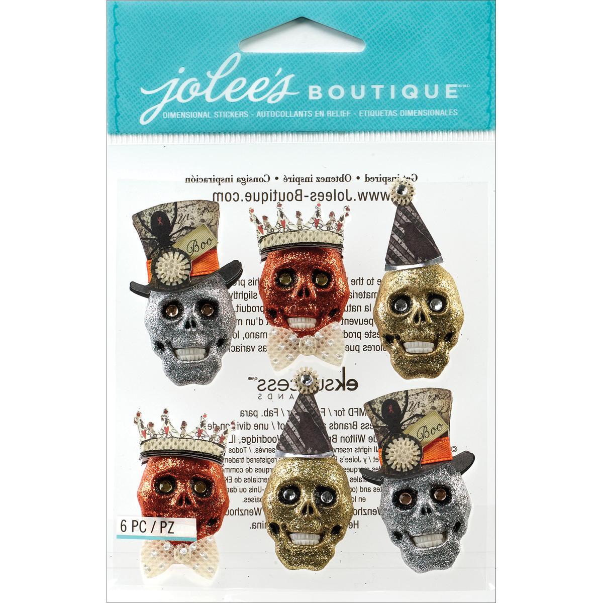 Jolees Halloween Stickers  Glitter Skulls