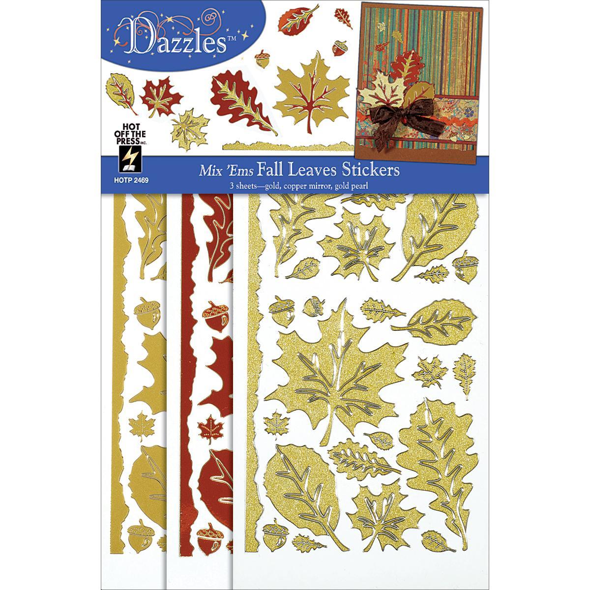 Dazzles Stickers Mixems Tri Color  Fall Leaves