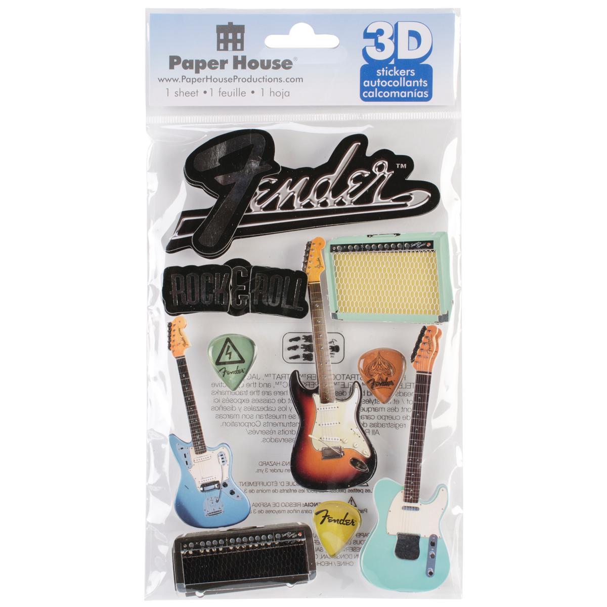 Paper House 3 d Sticker  Fender Guitars