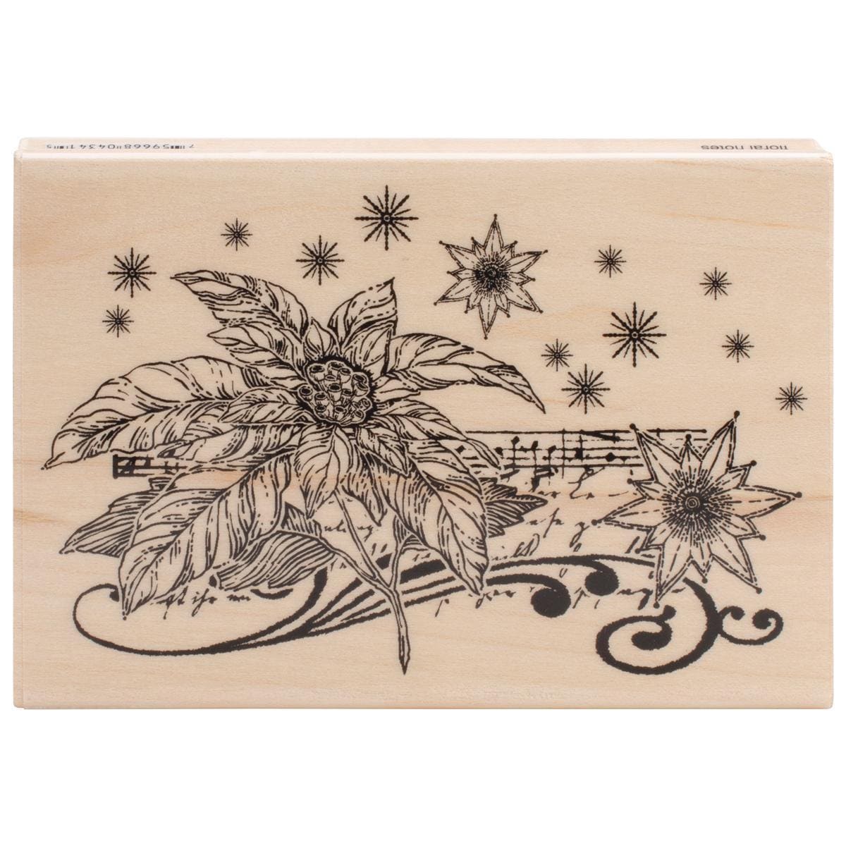 Penny Black Mounted Rubber Stamp 3.5 X5  Floral Notes