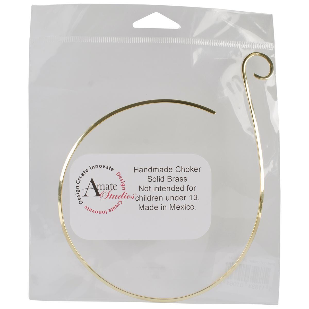 Designers Flat Round Curl Choker Necklace 1/pkg  Brass