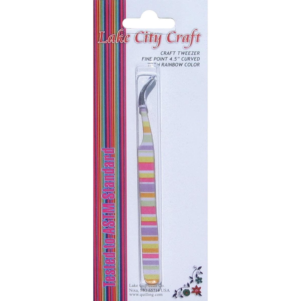 Curved Fine Point Tweezers  Rainbow