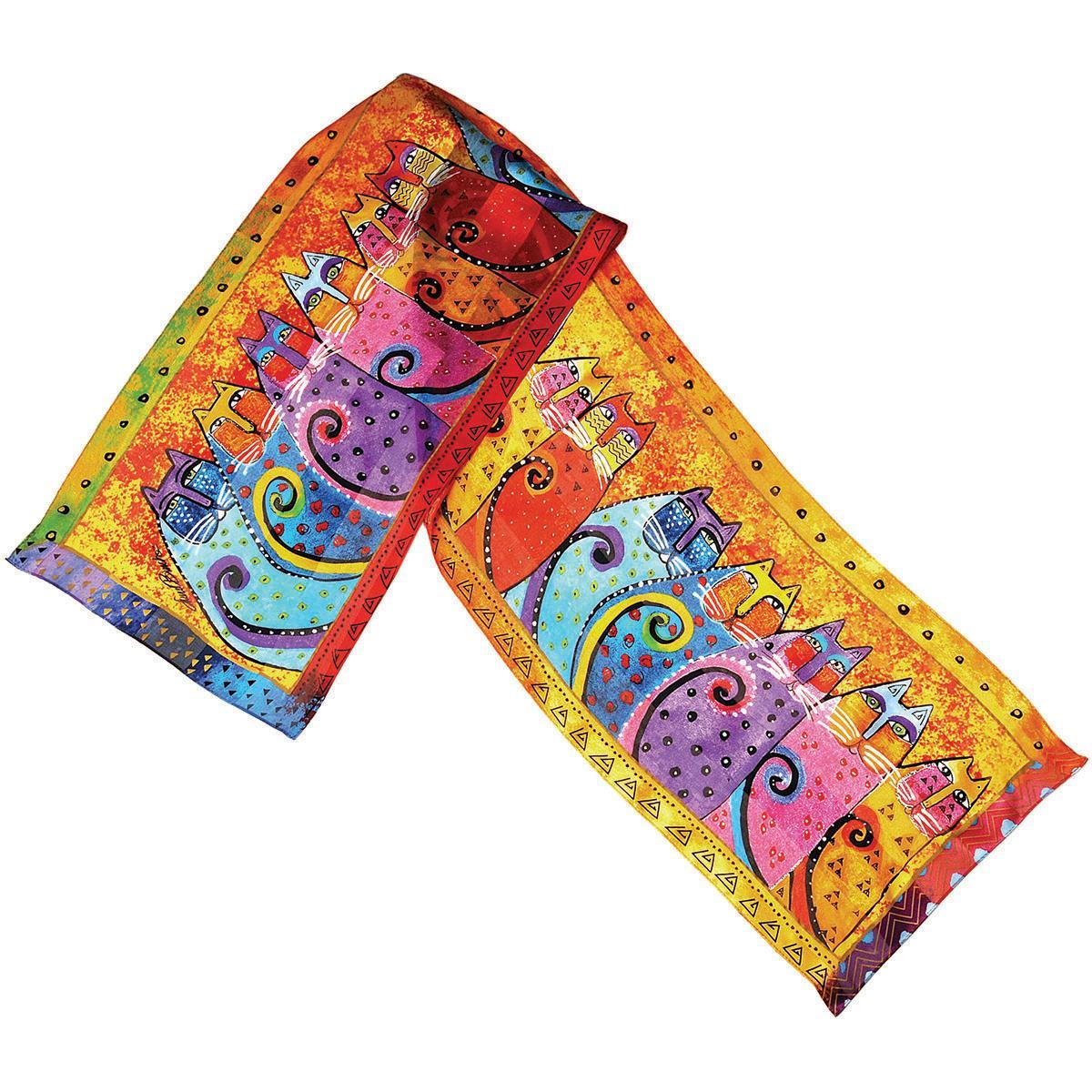 Laurel Burch Scarves   Feline Tribe Craft Lover's Gifts