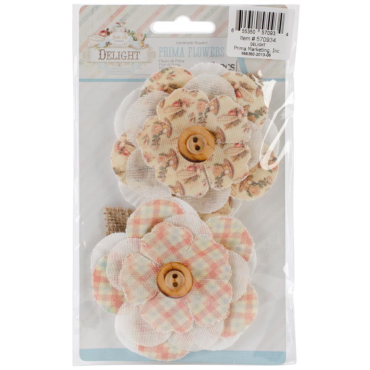 Delight Flowers  Canvas 3.25 2/pkg