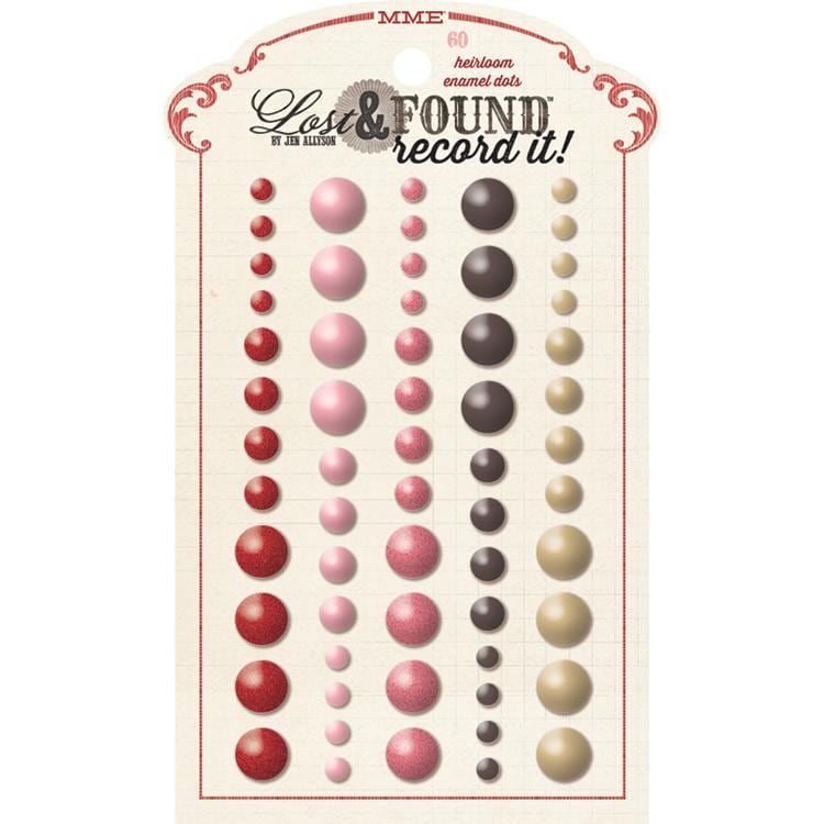 Lost and Found Record It Adhesive Enamel Dots 60/pkg  Heirloom