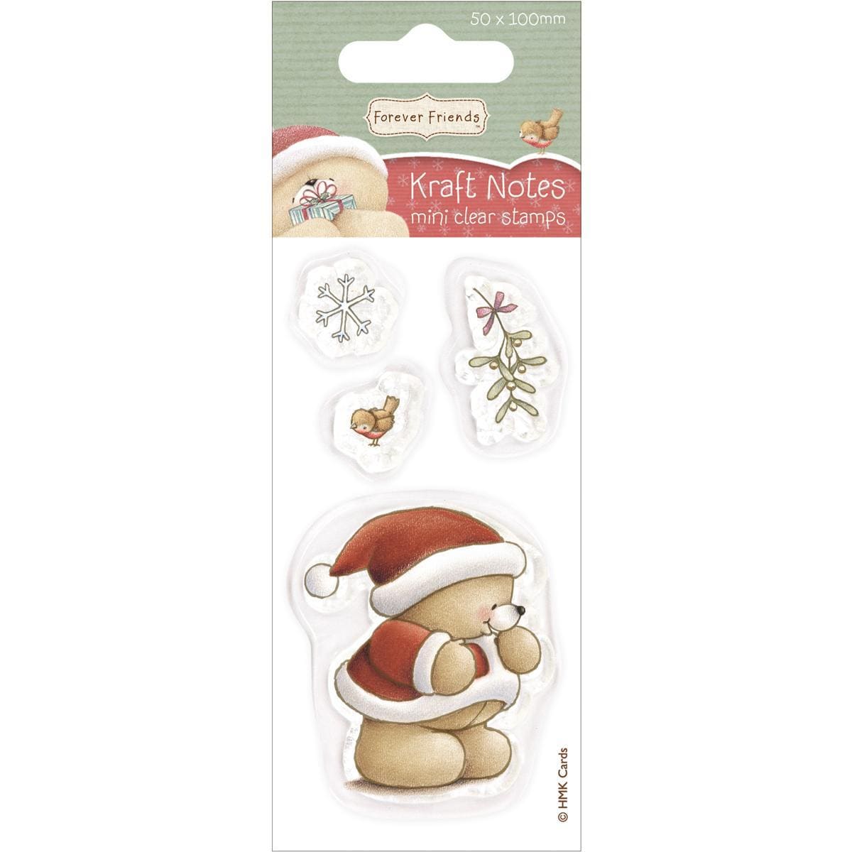 Forever Friends Kraft Notes Mini Stamps 50mm X 100mm  Christmas Mistletoe