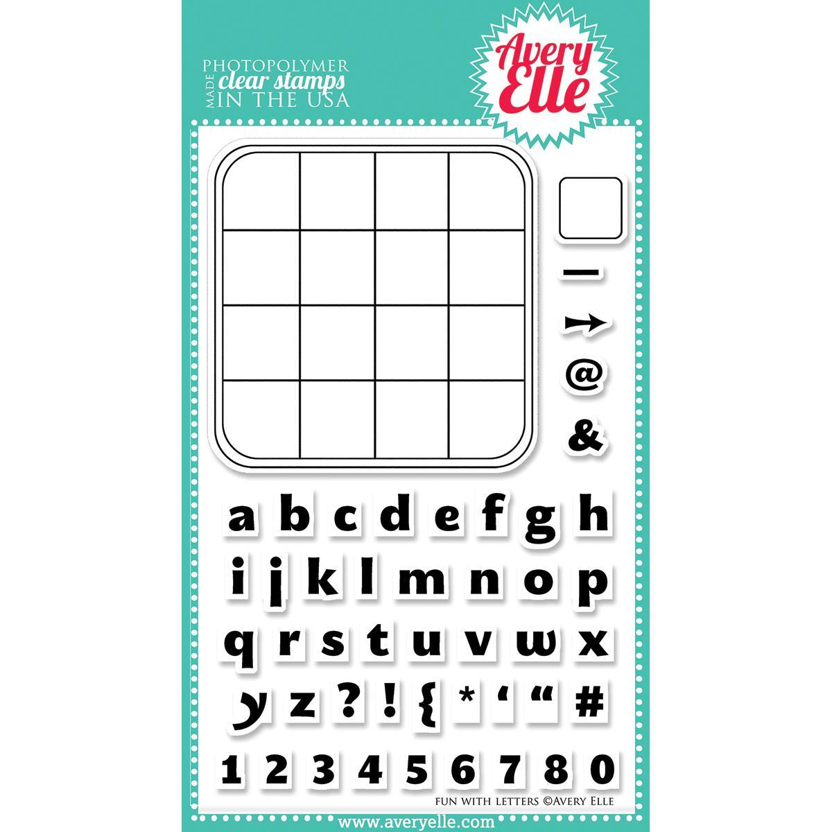 Avery Elle Clear Stamp Set 4 X6  Fun W/letters