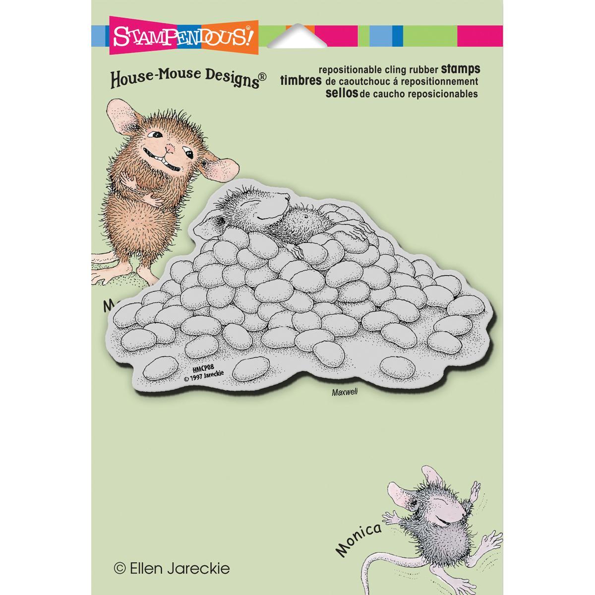 Stampendous House Mouse Cling Rubber Stamp 5.5 X4.5 Sheet  Jelly Bean Nap