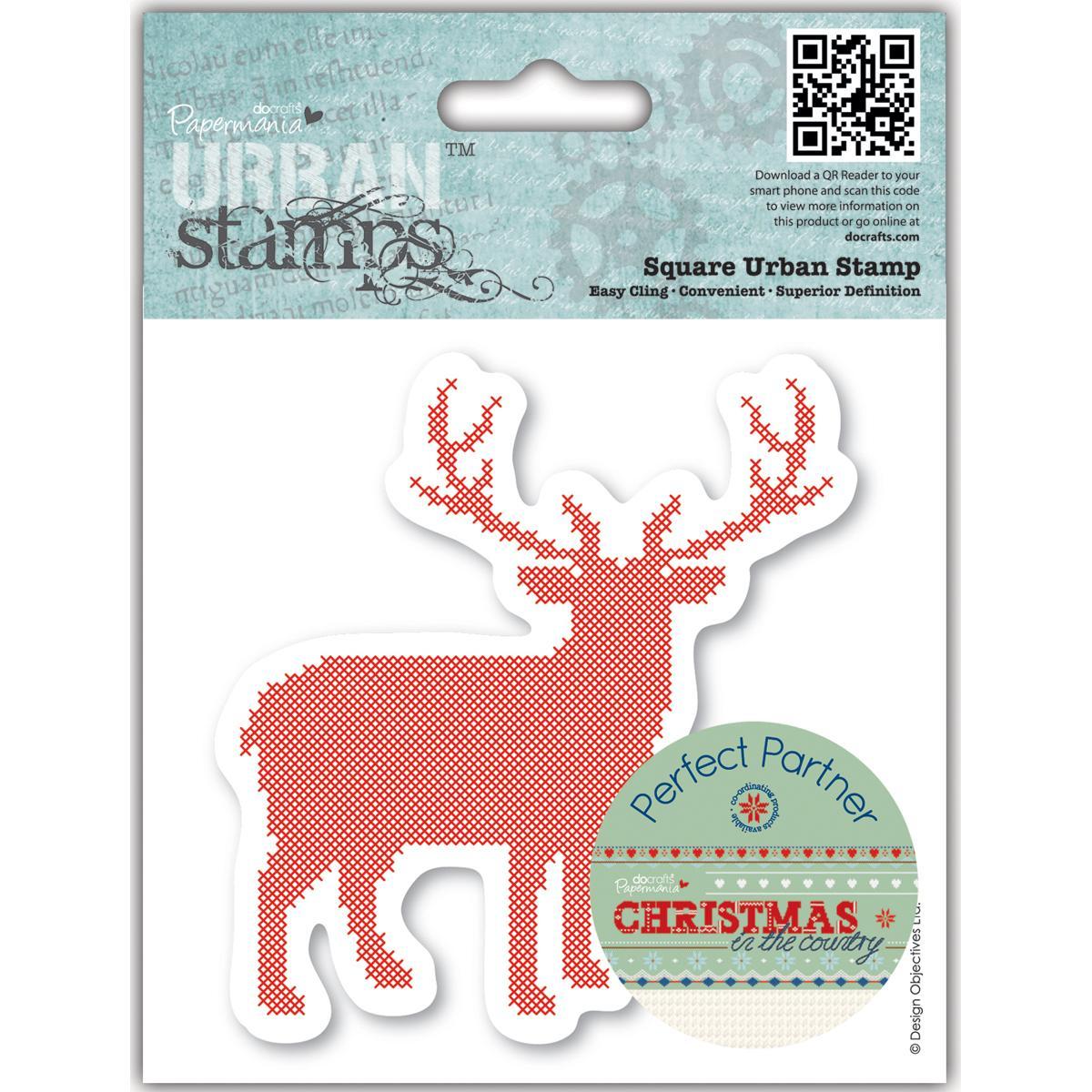 Papermania Christmas In The Country Urban Stamps 4 X4  Stag