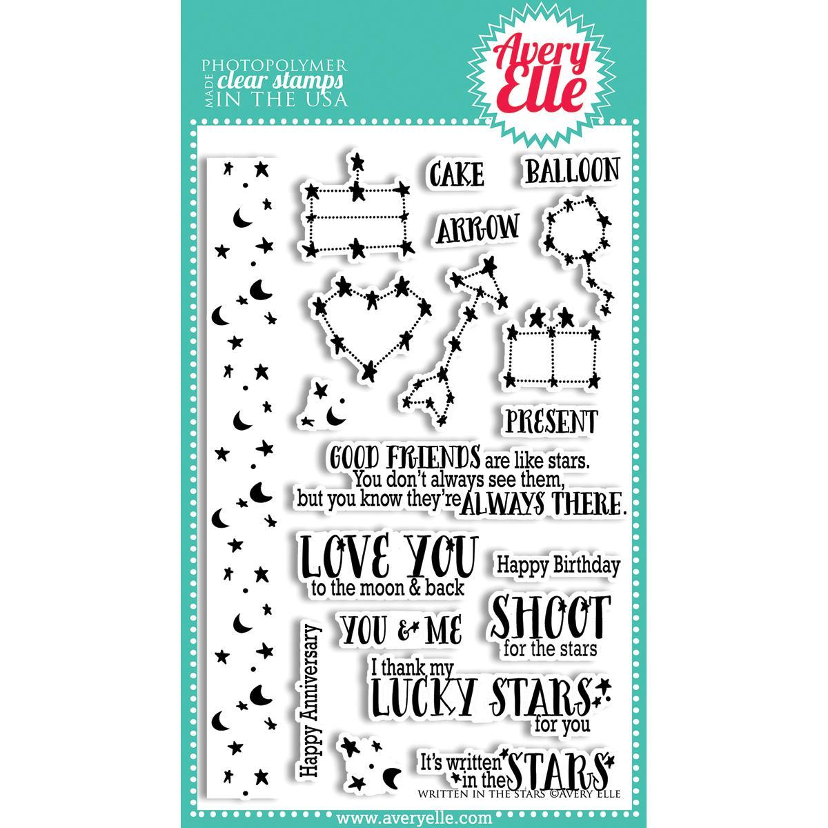 Avery Elle Clear Stamp Set 4 X6   Written In The Stars