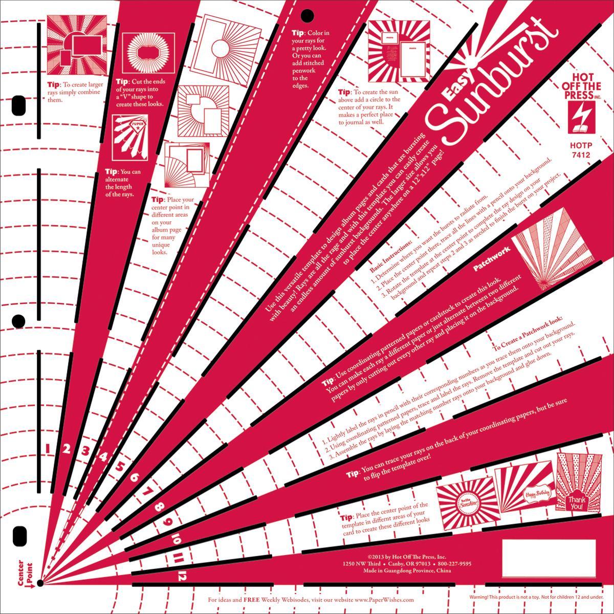 Hot Off The Press Templates 12 X12  Easy Sunburst