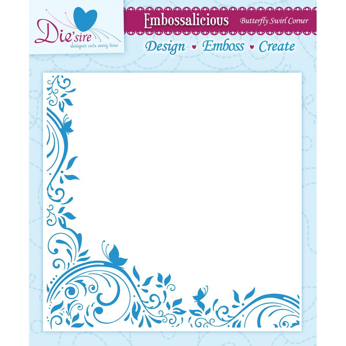 Embossalicious Embossing Folders 6 X6  Butterfly Swirl