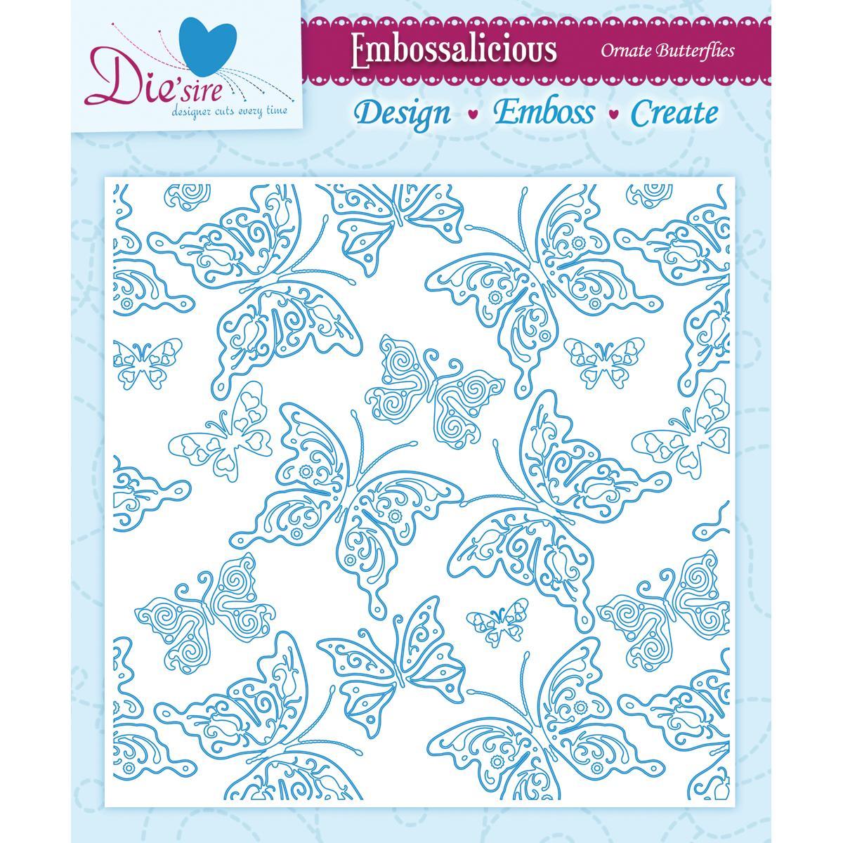 Embossalicious Embossing Folders 6 X6  Ornate Butterflies