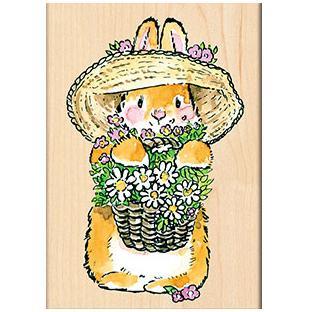 Penny Black Mounted Rubber Stamp 4.25 X2.75   Bunny Bouquet