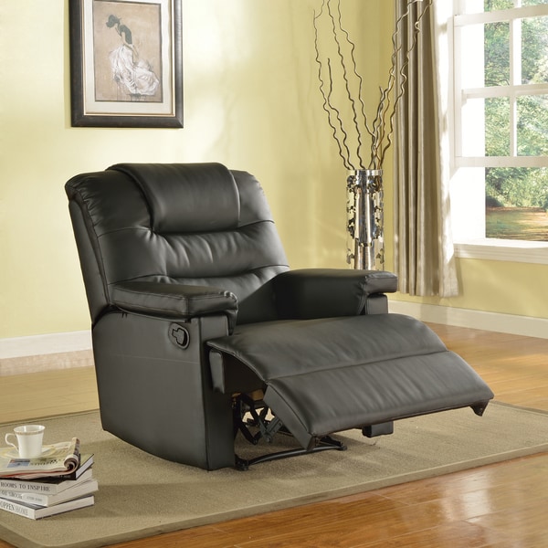 Shop Black Faux Leather Recliner - Free Shipping Today - Overstock.com ...