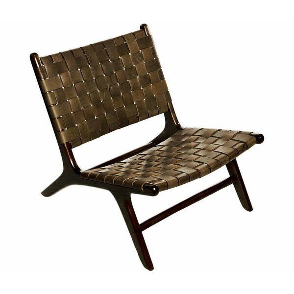 Woven Leather Lounge Chair Overstock 8300179