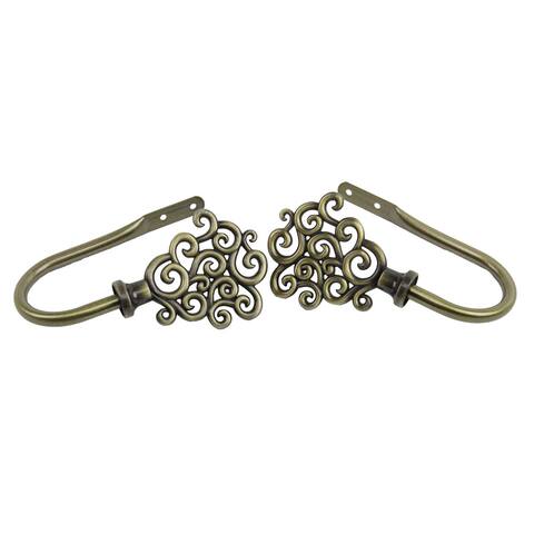 InStyleDesign Antique Brass Cloud Curtain Holdback Set (Set of 2) - n/a
