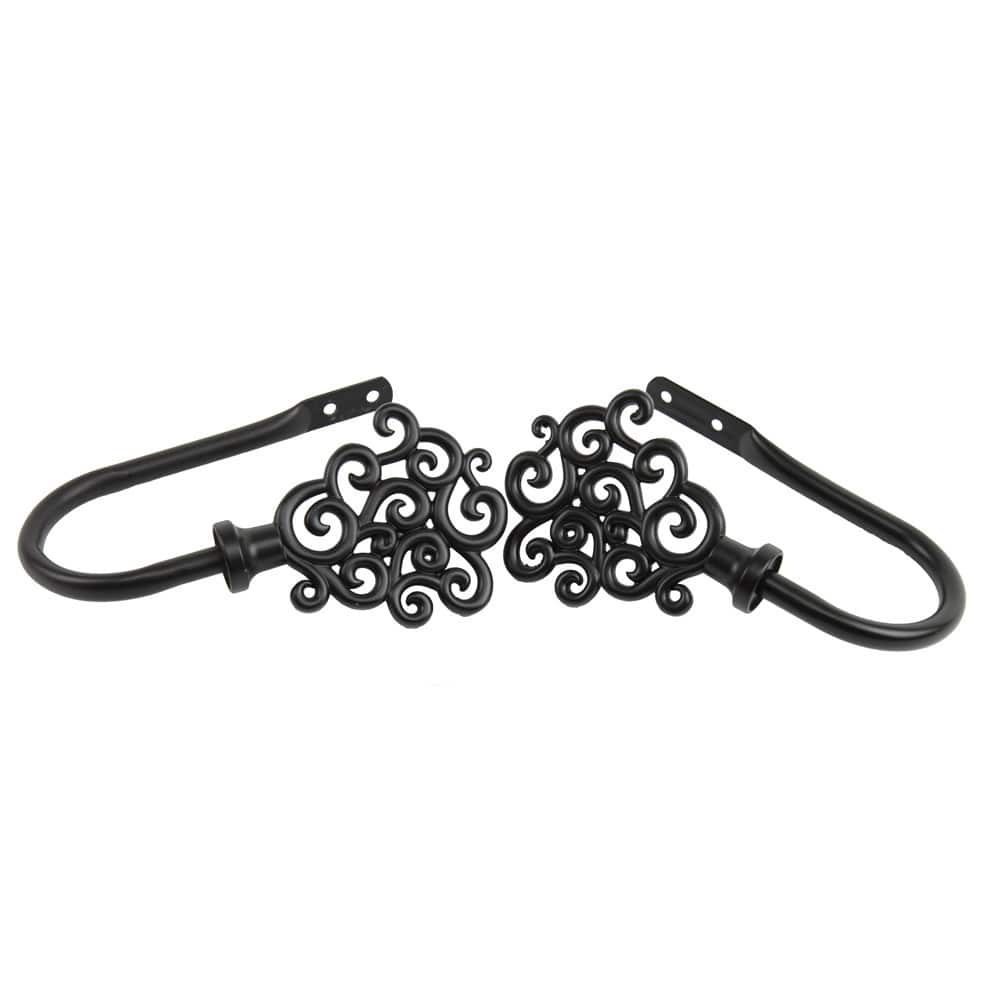 InStyleDesign Black Cloud Curtain Holdback Set (Set of 2) - n/a