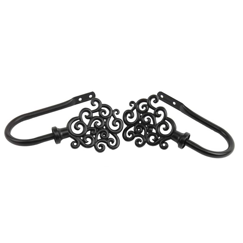 InStyleDesign Black Cloud Curtain Holdback Set (Set of 2) - n/a - Black
