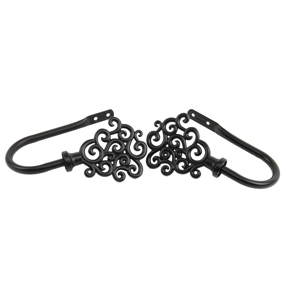 InStyleDesign Black Cloud Curtain Holdback Set (Set of 2) - n/a