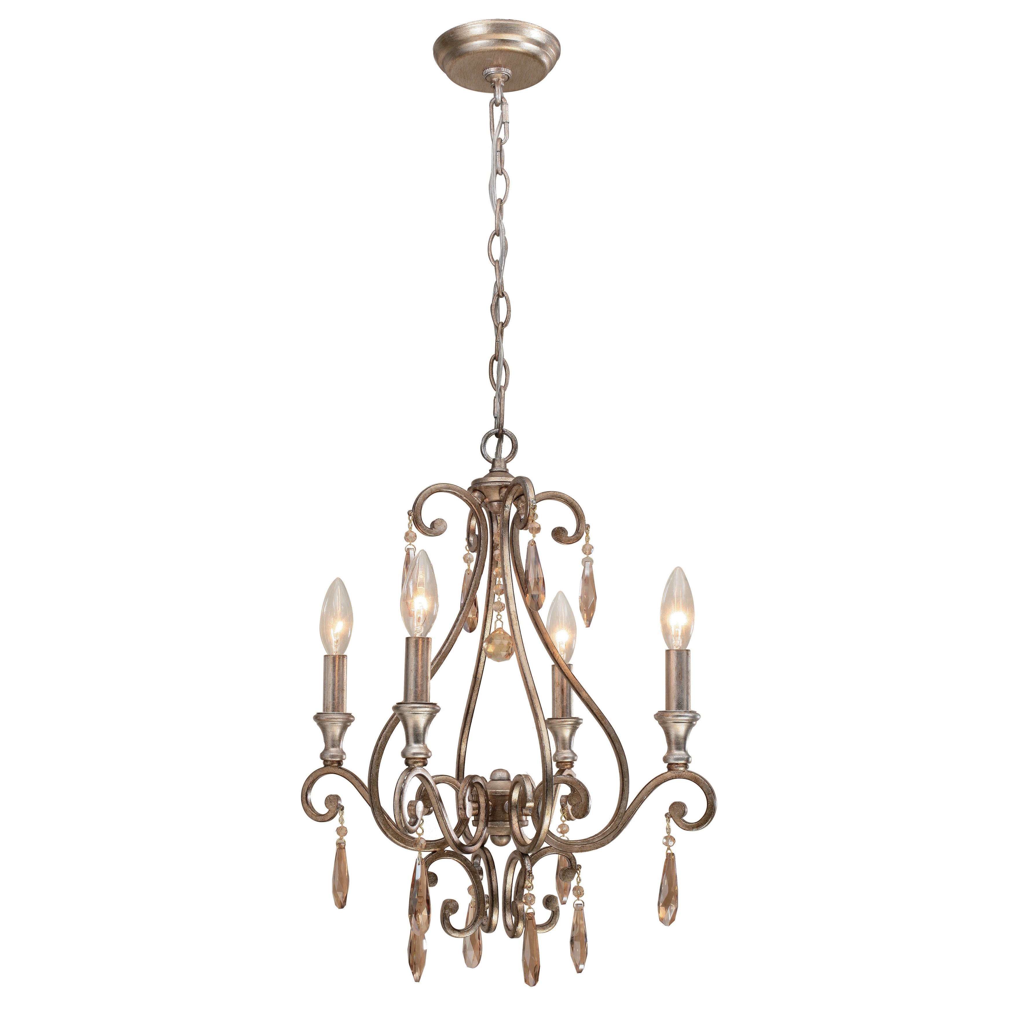 Crystorama Shelby Collection 4-light Distressed Twilight Mini Chandelier - Chandeliers For Bedrooms by Overstock.com