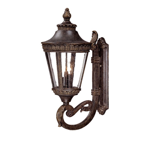 Seville Collection Wall mount 3 light Outdoor Black Coral Light Fixture Wall Lighting