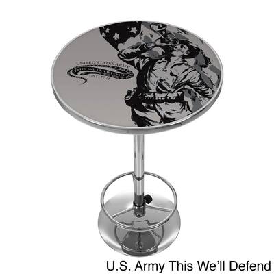 U.S Army Chrome Adjustable Height Pub Table - 27.375" x 27.375" x 42"