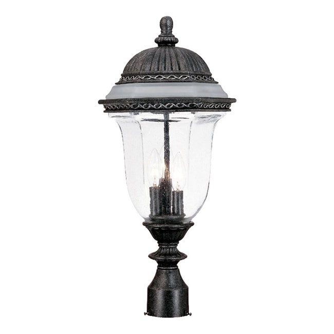 Venice Collection Post mount 3 light Outdoor Stone Light Fixture