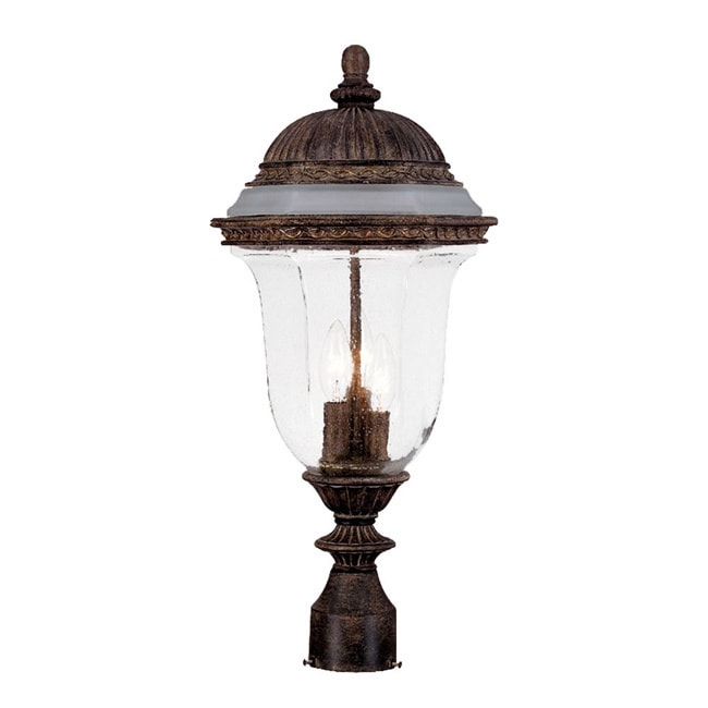 Venice Collection Post mount 3 light Outdoor Black Coral Light Fixture