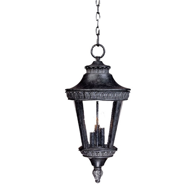 Hanging Lantern 3 light Outdoor Stone Light Fixture