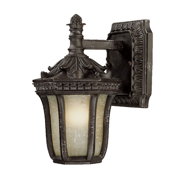 Wall mount 1 light Outdoor Marbleized Mahogany Light Fixture Wall Lighting