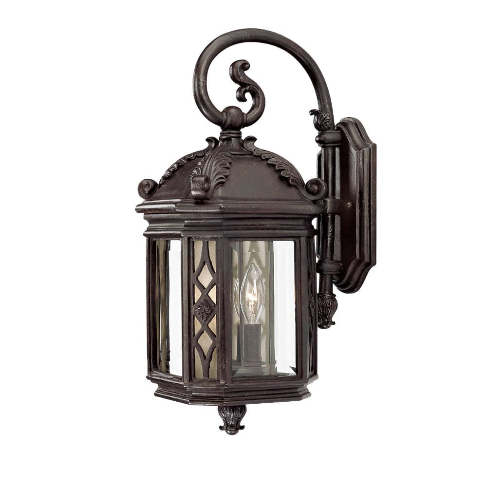 Wall mounted 2 light 60 watt Outdoor Marbleized Mahogany Light Fixture