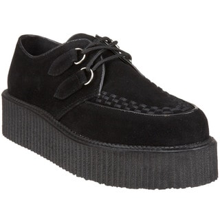 Demonia Men's 'V-Creeper-502S' Black Suede Lace-up Creeper Shoes