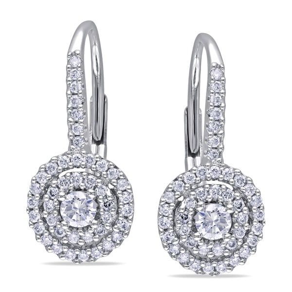 Miadora 14k White Gold 1/2ct TDW Certified Diamond Earrings (G-H, I1 ...