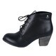 lace up stacked heel booties