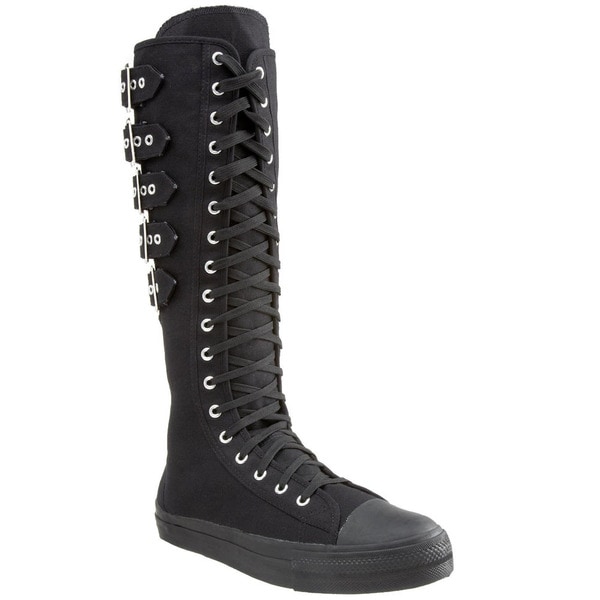 Demonia Mens Deviant 310 Black Knee high Lace up Sneakers e013b9f0