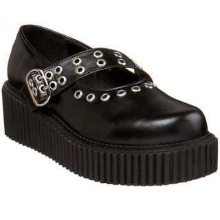 Demonia Women's 'Creeper-104' Black Riveted Platform Shoes