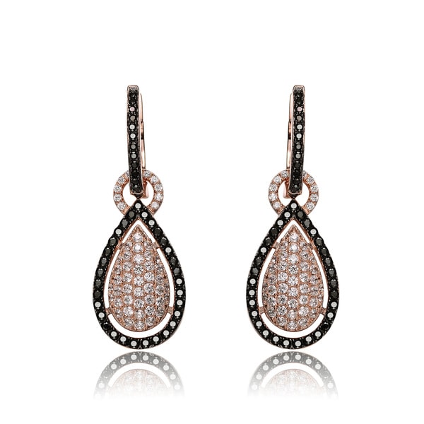 Collette Z Rose gold Sterling Silver Black and White Cubic Zirconia