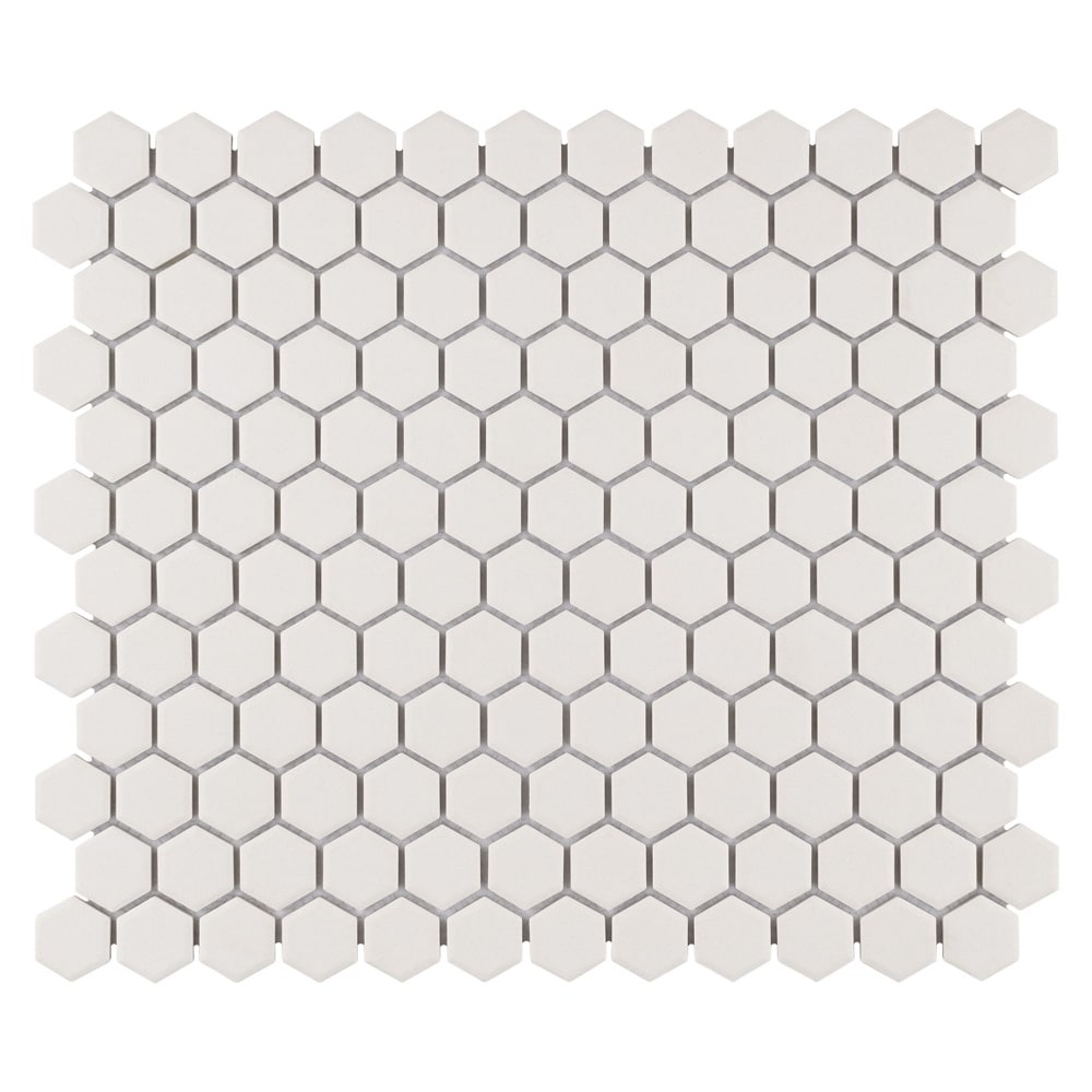 Somertile Manhattan Hex Antique White 10.25x12 inch Unglazed Porcelain Mosaic Tiles (pack Of 10)