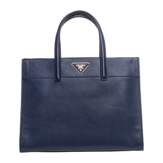 Prada Cornflower Blue Saffiano Leather Soft Tote Prada Designer Handbags