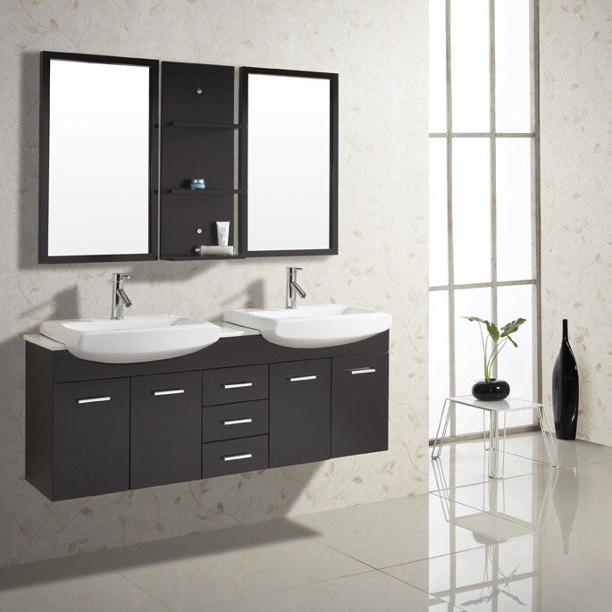 Virtu USA Ophelia 59-inch Single Sink Bathroom Vanity Set