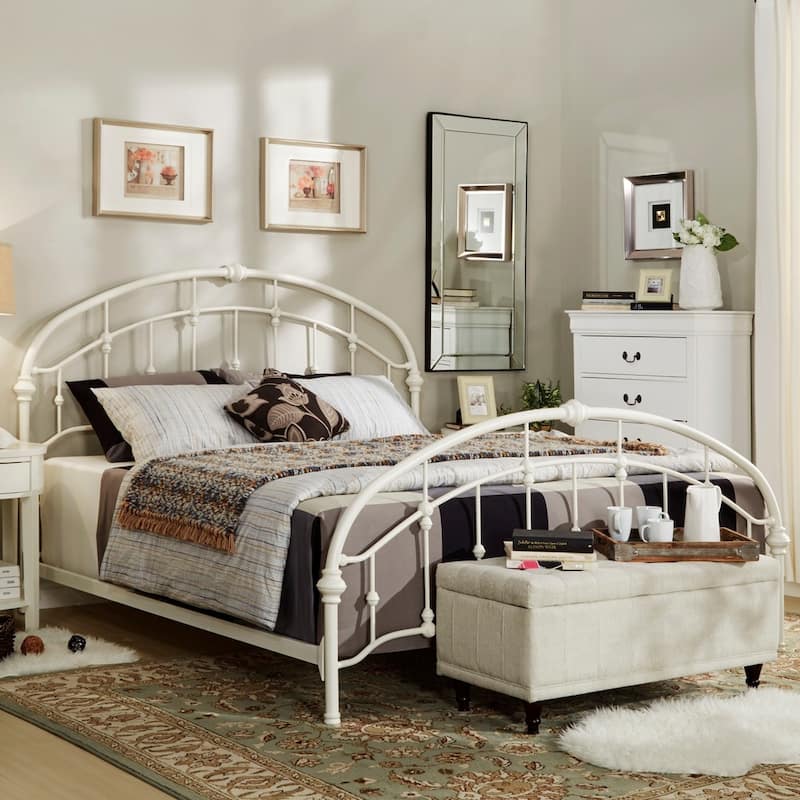 Lacey Round Curved Double Top Arches Victorian Iron Bed by iNSPIRE Q Classic