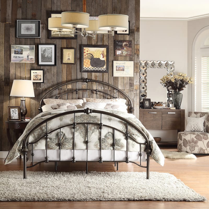 Lacey Round Curved Double Top Arches Victorian Iron Bed by iNSPIRE Q Classic