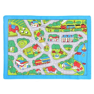 Paradise Street Map Grey Area Rug (5' x 7') DonnieAnn 5x8   6x9 Rugs