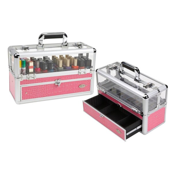 Shop Seya Professional Pink Gator Makeup Case with Nail Polish