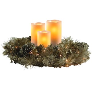 LED Wreath with Flameless Candles - Overstock™ Shopping - Great Deals ...