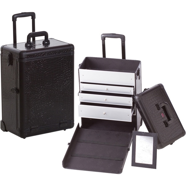 Seya Professional Black Gator Rolling Makeup Case Seya Makeup Cases