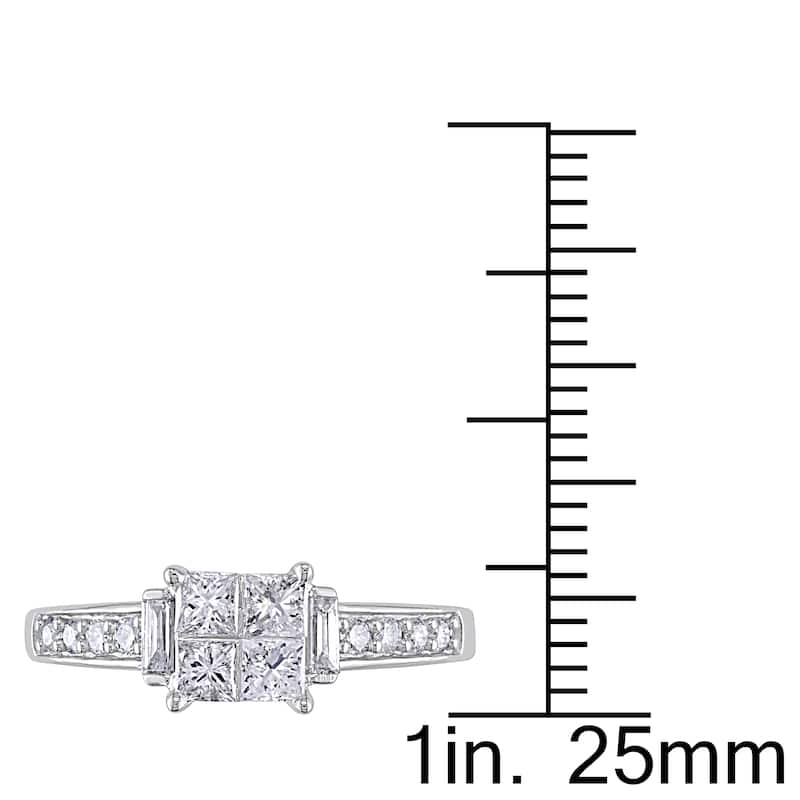 Miadora Signature Collection 14k White Gold 5/8ct TDW Diamond Quad Engagement Ring (G-H, I1-I2)